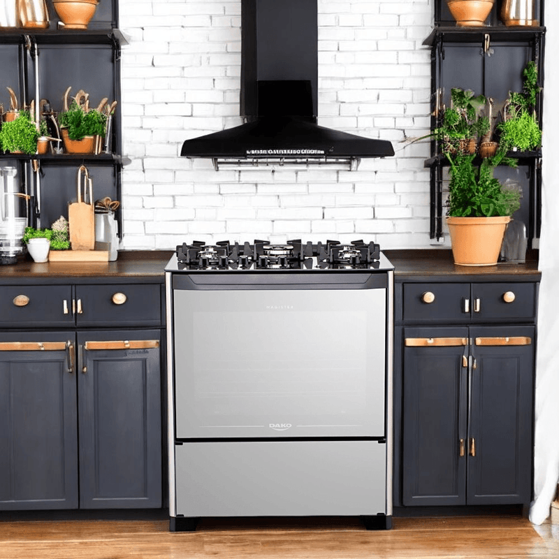 fogão 5 bocas dako automático magister style espelhado inox