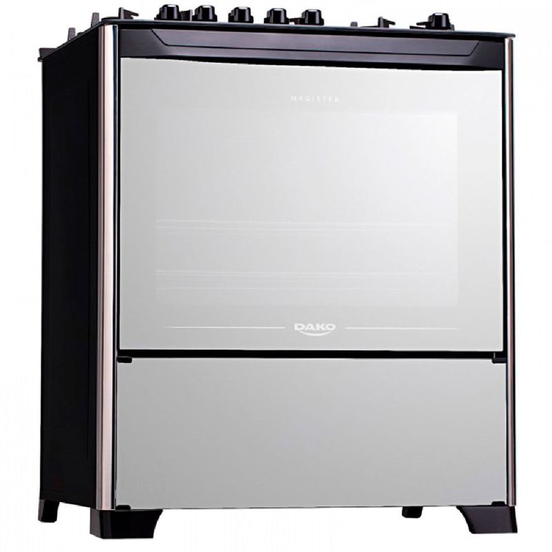 fogão 5 bocas dako automático magister style espelhado inox