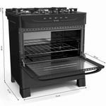 fogão 5 bocas mueller automático preto mfv5bb
