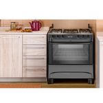 fogão 5 bocas mueller automático preto fosco mfi5bb
