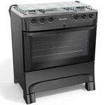 fogão 5 bocas mueller automático preto fosco mfi5bb