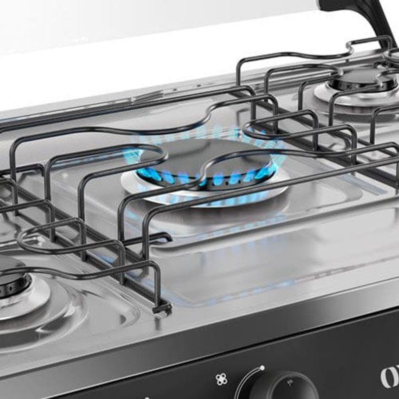fogão 5 bocas mueller automático preto fosco mfi5bb
