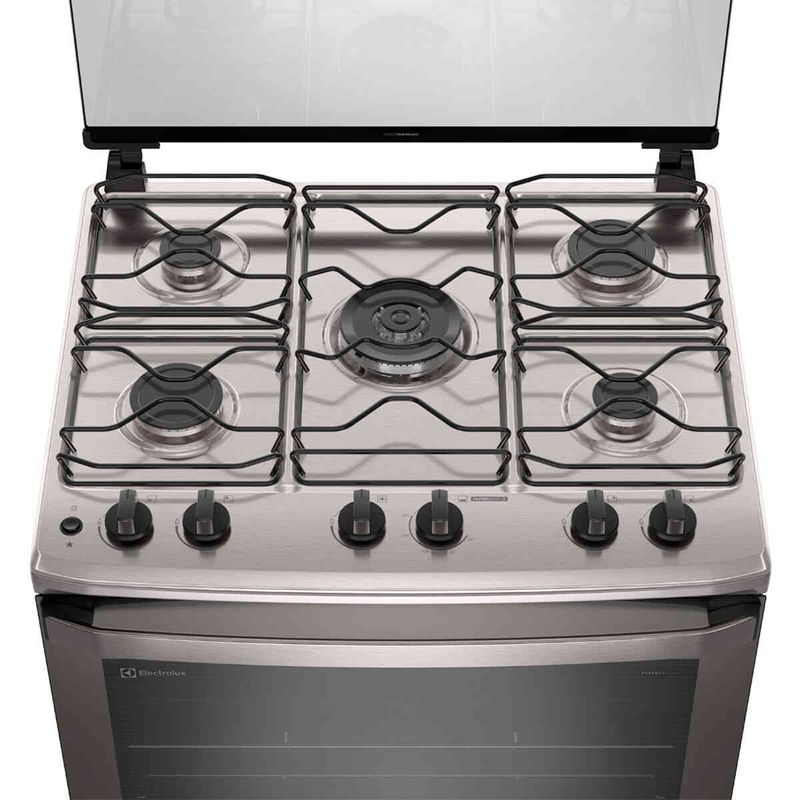 fogão 5 bocas electrolux efficient mesa inox bivolt fe5ic