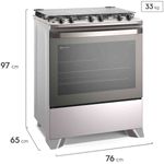 fogão 5 bocas electrolux efficient mesa inox bivolt fe5ic