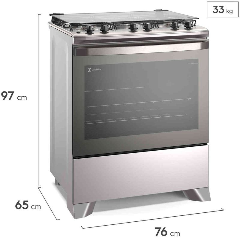 fogão 5 bocas electrolux efficient mesa inox bivolt fe5ic