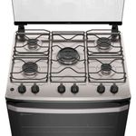 fogão 5 bocas electrolux branco efficient com mesa inox, perfectcook e vaporbake fe5ib