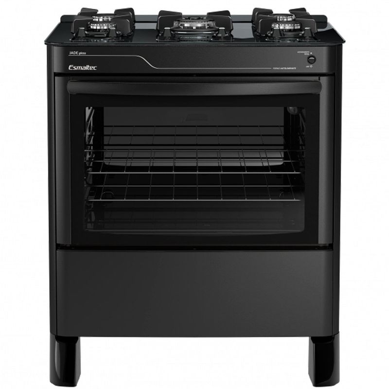 fogão 5 bocas esmaltec automático jade glass preto 0104002083