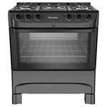 fogão 5 bocas esmaltado mueller mfi5bc 610001256 preto fosco (mp)
