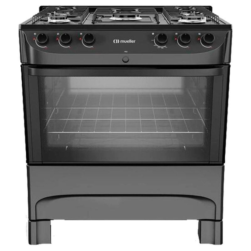 fogão 5 bocas esmaltado mueller mfi5bc 610001256 preto fosco (mp)