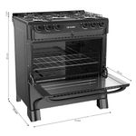 fogão 5 bocas esmaltado mueller mfi5bc 610001256 preto fosco (mp)