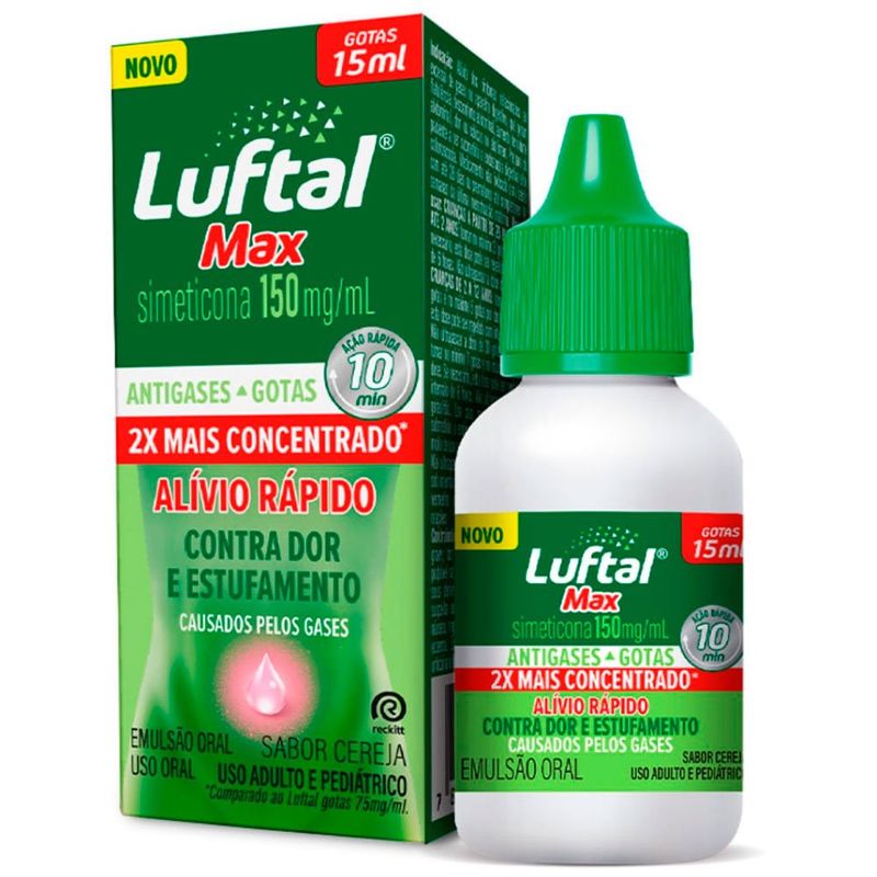 luftal max simeticona 150mg/ml 15ml emulsão oral gotas reckitt benckiser