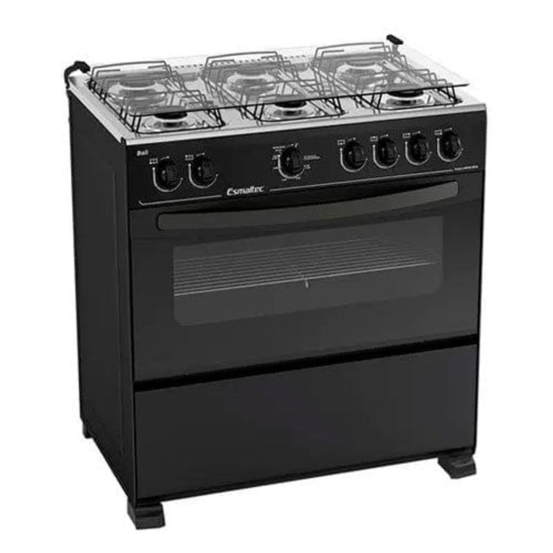 fogão 6 bocas esmaltec manual bali 127v preto 6080