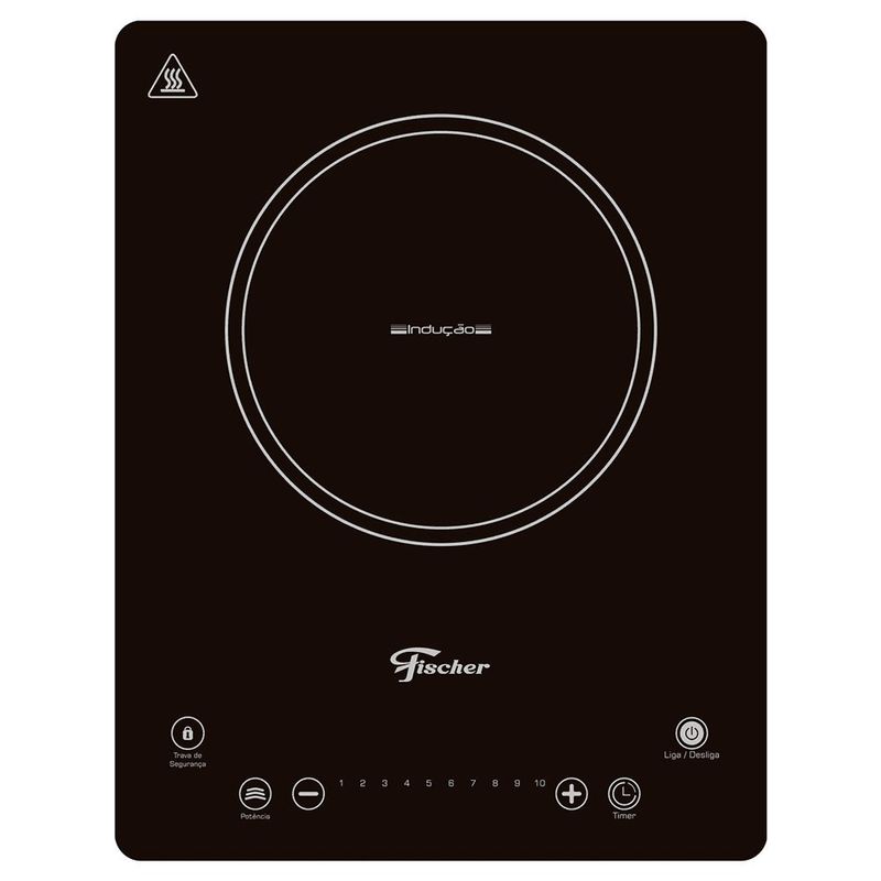 cooktop 1 boca fischer de indução mesa 127v preto 2688459096