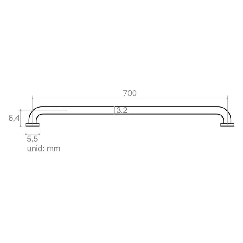 barra de apoio para banheiro civitt 70cm inox (mp)