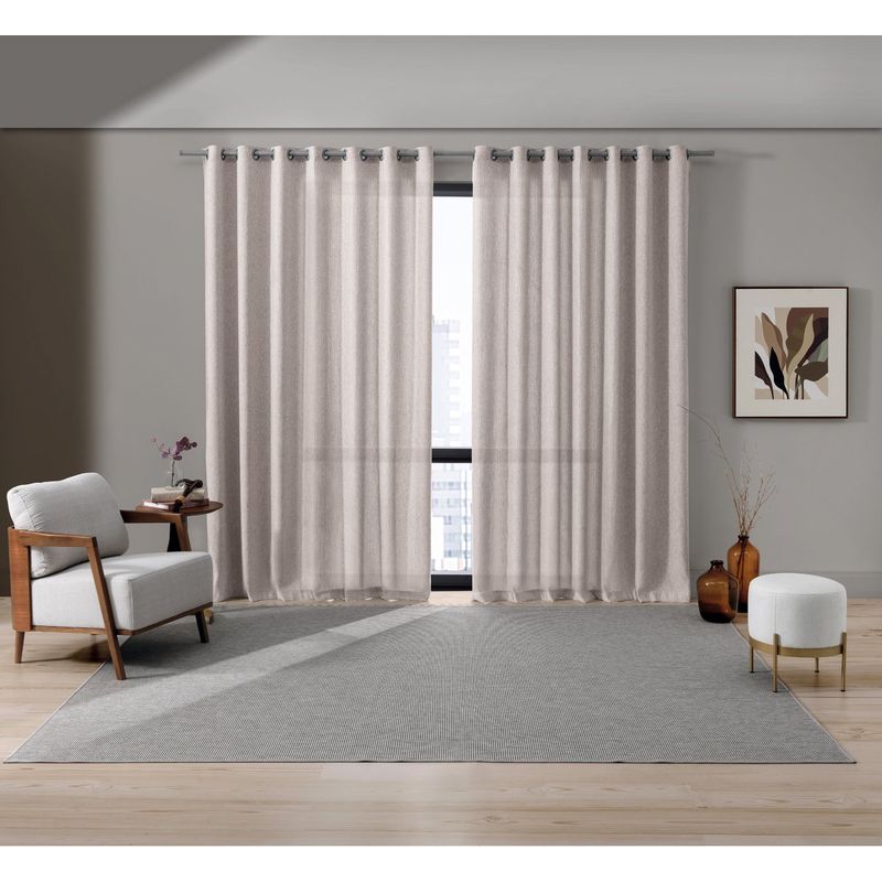 cortina bella & co rústica suez 260x230cm areia (mp)