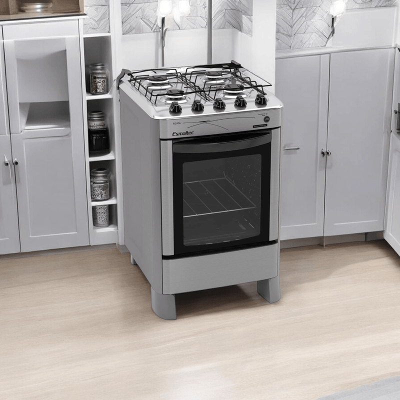 fogão 4 bocas esmaltec automático ágata bivolt inox 4062