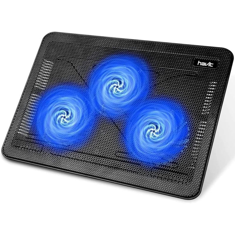 suporte para notebook havit cooler hv-f2056 17" com 3 ventoinhas preto a-mbi