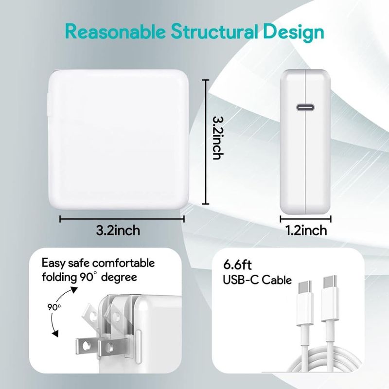 carregador para macbook tearplex usb-c 96w pro branco a-mbi