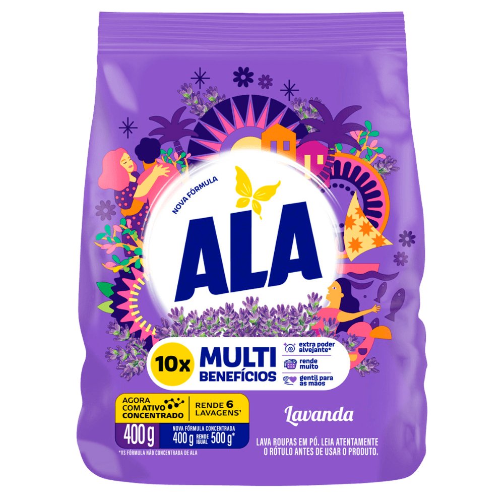 Lava-Roupas em Pó Ala Lavanda Sachê 400g
