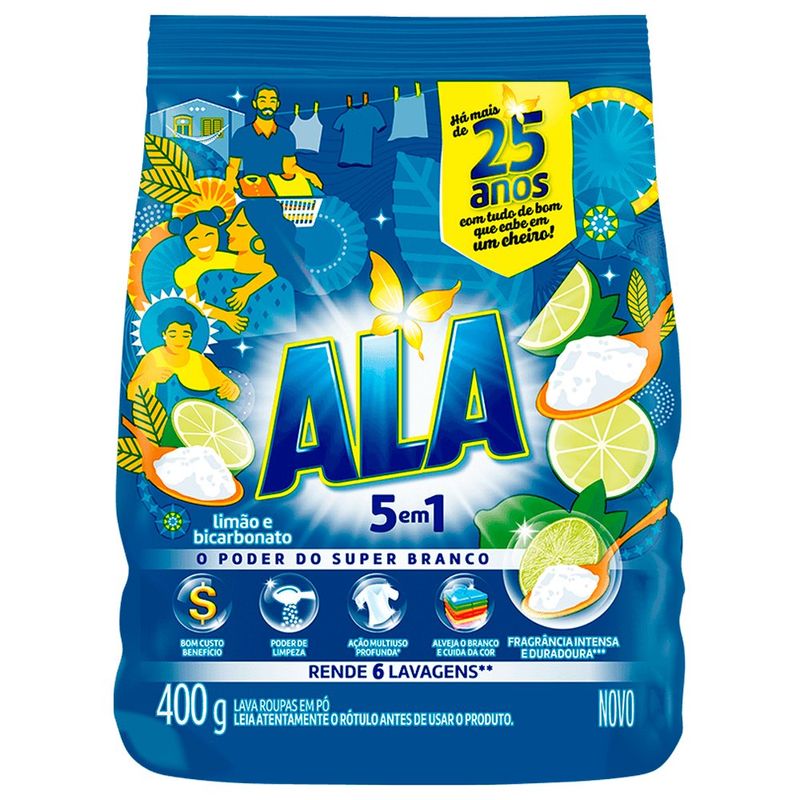 sabão em pó ala limão & bicarbonato 400g