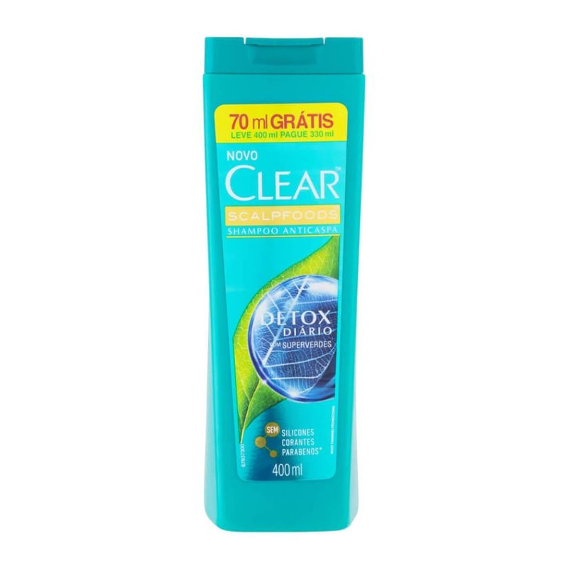 shampoo clear detox diário 400ml