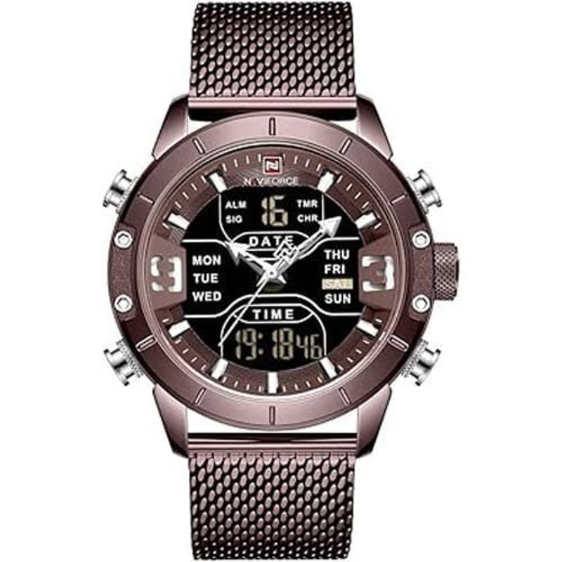 relógio masculino naviforce militar digital multifunção preto a-bi