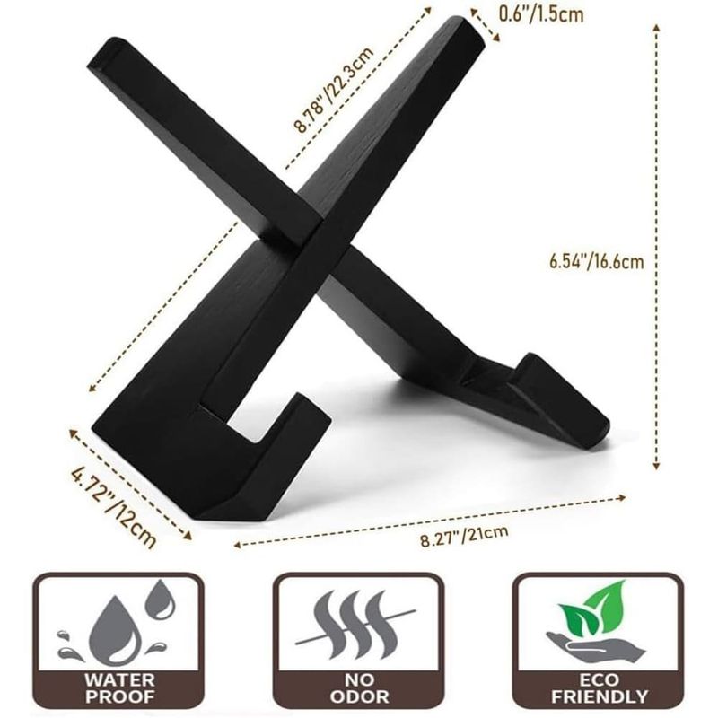 suporte de livros decorativo rumcnjen preto a-bi