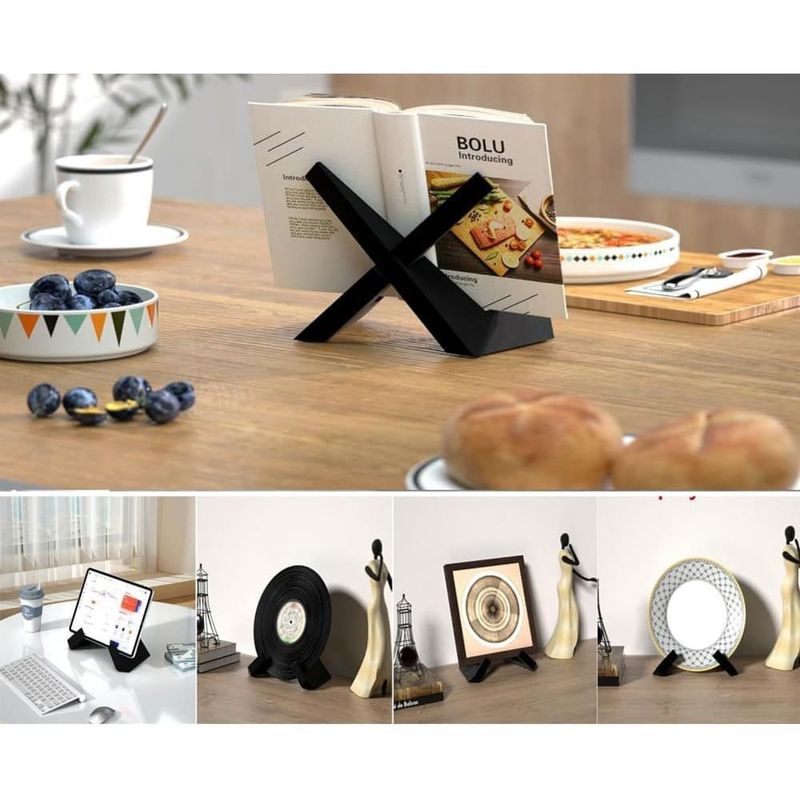 suporte de livros decorativo rumcnjen preto a-bi