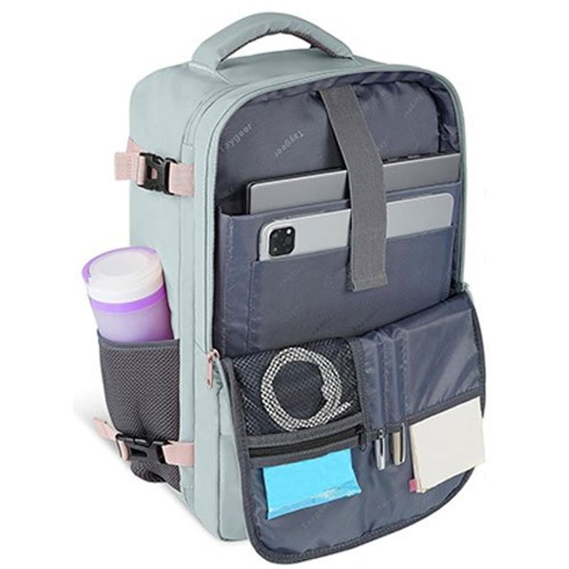 mochila de viagem taygeer 35l com porta usb cinza a-bi
