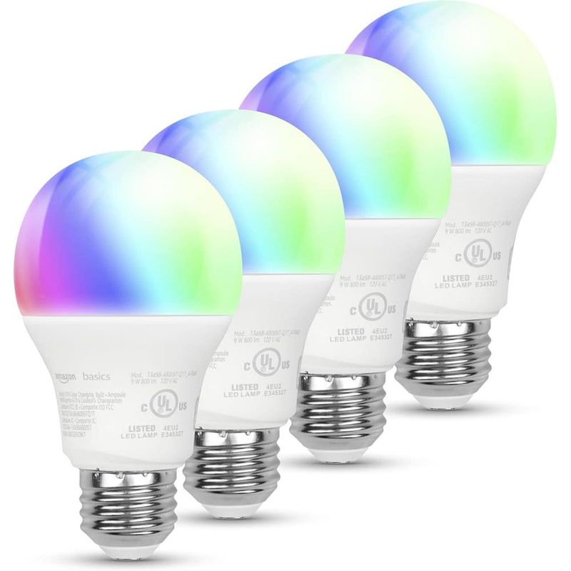 lâmpada smart amazon basics a19 led 9w branco quente a-bi
