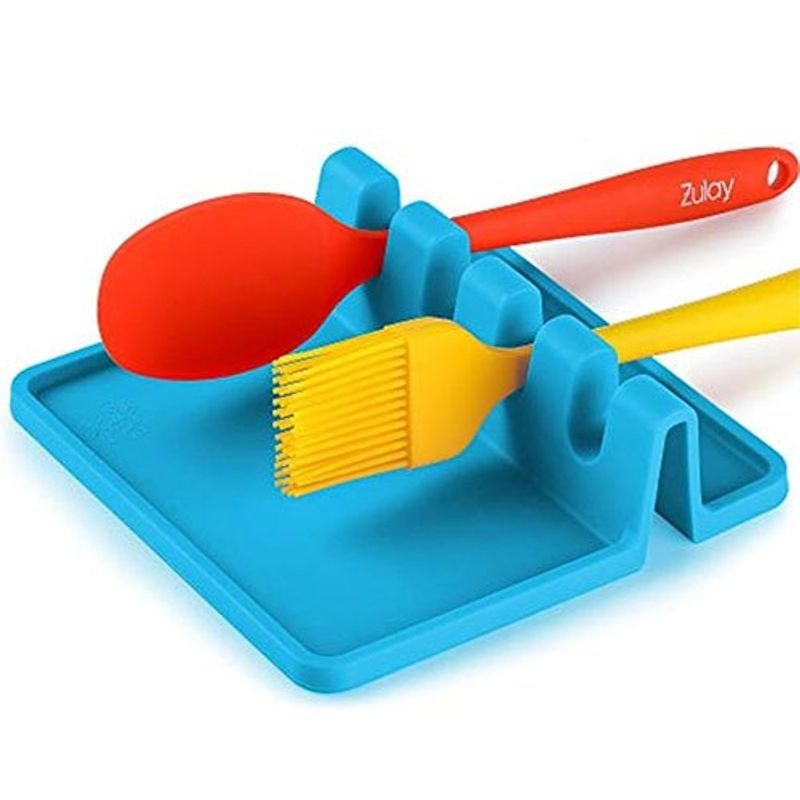 descanso de utensílios zulay kitchen em silicone azul a-bi