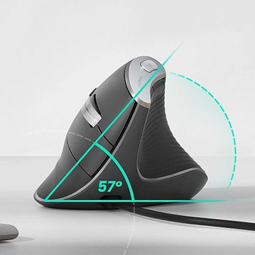 Mouse Ergonômico Nulea M504 RGB Cinza com Iluminação