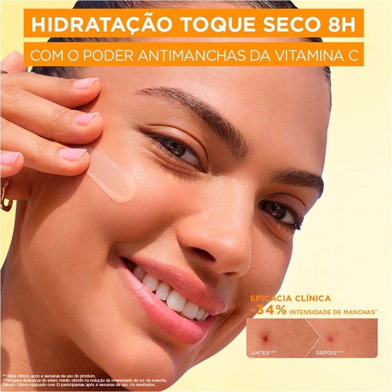 hidratante facial antimanchas garnier vitamina c toque seco 85g