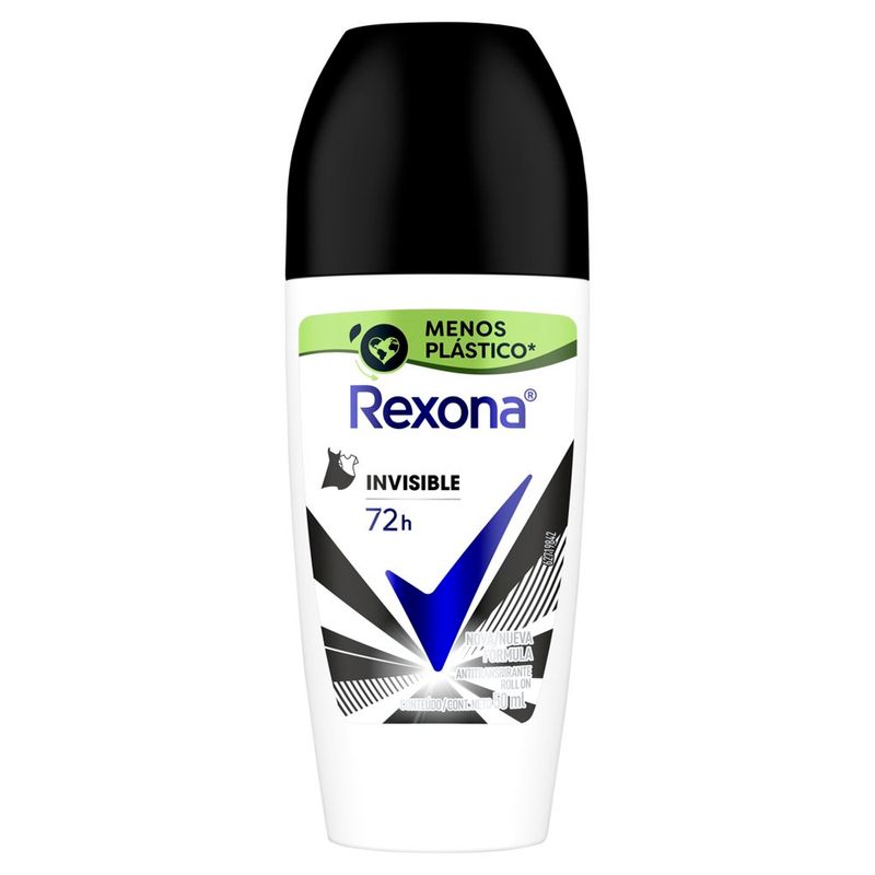 desodorante roll-on rexona invisible 50ml