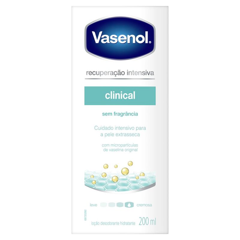 loção corporal vasenol clinical hidratação 200ml