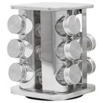 porta condimentos casita inox com base giratória 12 potes 80ml (mp)