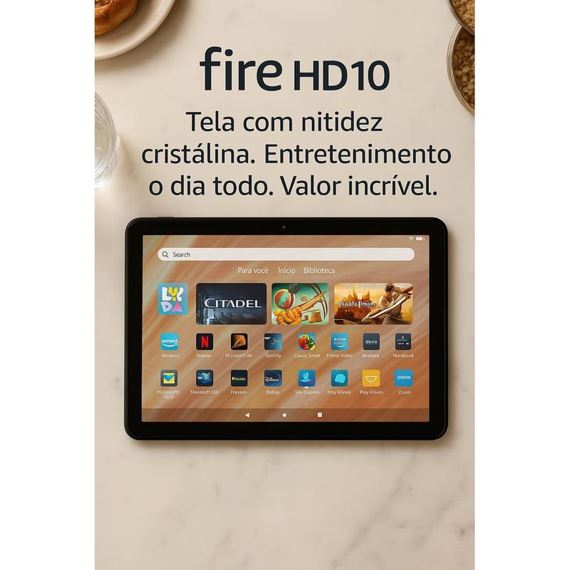 tablet amazon fire hd 10 32gb 3gb ram wi-fi tela 10" preto a-bi