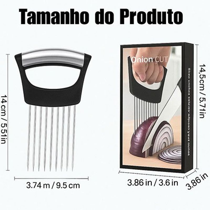 suporte para fatiar cebola inox rumcnjen - prata a-bi