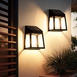 luminária solar de parede gigalumi com sensor crepuscular - branco quente 2 unidades a-bi