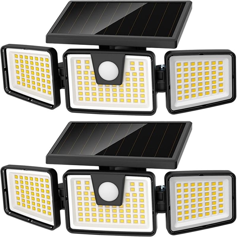luzes solares ameritop com sensor de movimento led ip65 - branco 2 unidades a-bi
