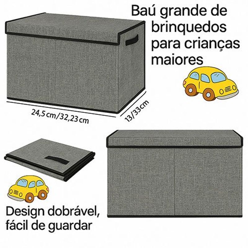 Caixa Organizadora Pantryily com Tampa e Travas Preto