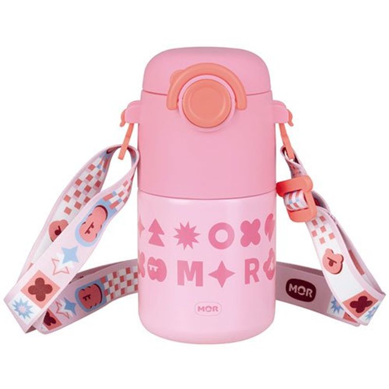 garrafa térmica infantil mor kids com alça 500ml rosa 8786