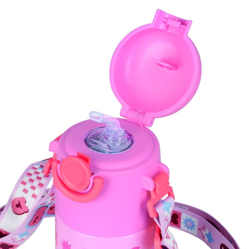garrafa térmica infantil mor kids com alça 500ml rosa 8786