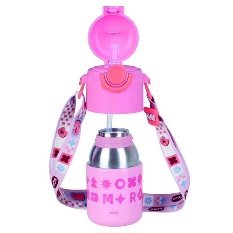 garrafa térmica infantil mor kids com alça 500ml rosa 8786