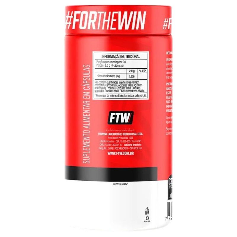 suplemento alimentar hmb hidroximetilbutirato ftw 500mg 120 cápsulas pa00071054 (mp)