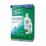 solução para lentes de contato opti-free pure moist 300ml + 120ml + estojo alcon