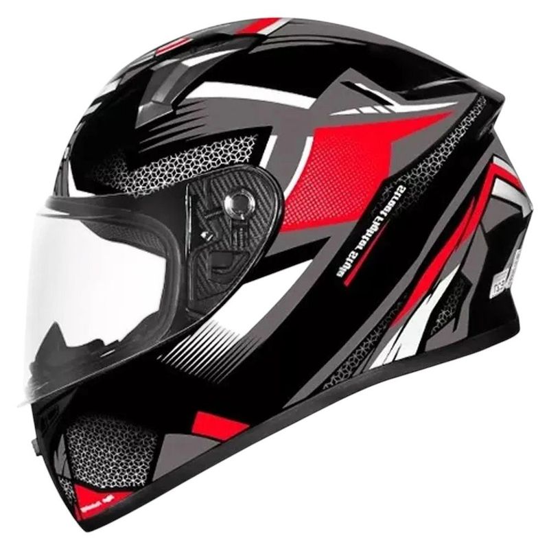 capacete ebf xtroy ff 526 rage preto brilhoso e vermelho 58 (mp)