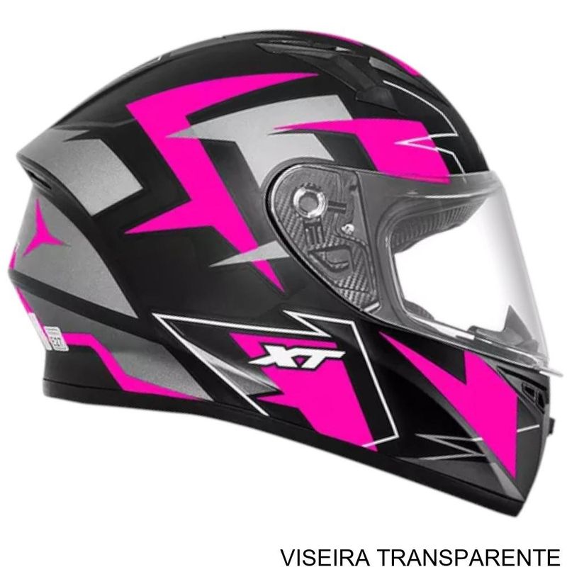 capacete ebf xtroy ff 526 crush preto fosco e rosa 60 (mp)