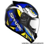 capacete ebf spark dragon preto e azul fosco 60 (mp)