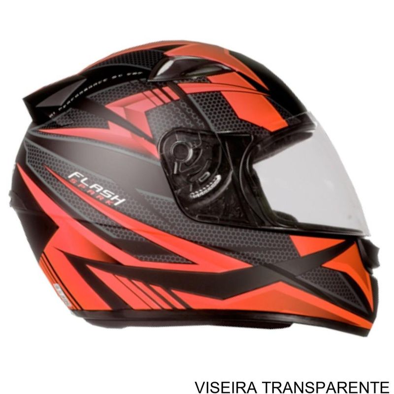 capacete ebf spark flash preto fosco e vermelho 60 (mp)